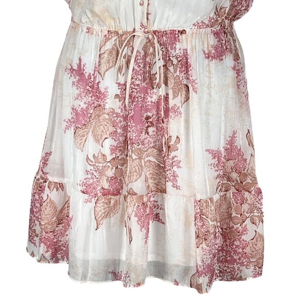 Lauren Conrad Womens M Floral Chiffon Tiered Ruffle Dress Feminine Cottagecore - Picture 5 of 16